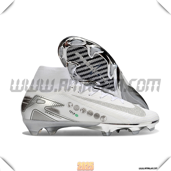 Nike Scarpe Da Calcio Air Zoom Mercurial Superfly IIX Elite FG Bianco/Grigio