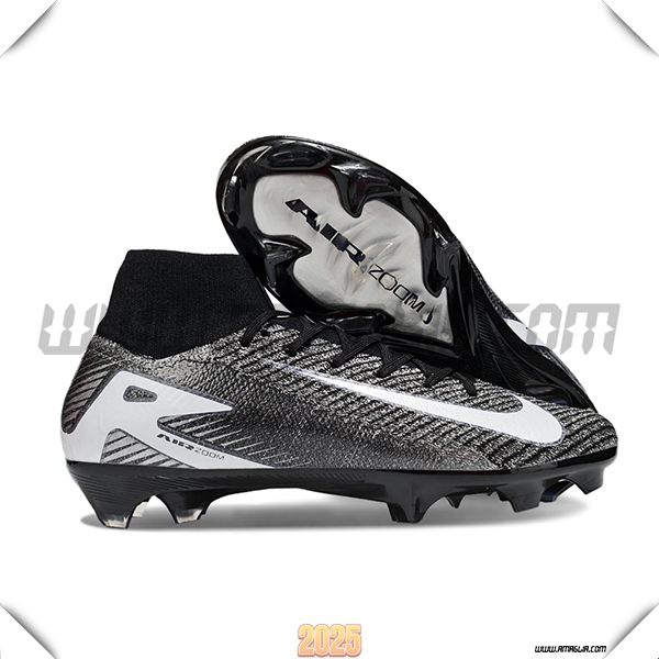 Nike Scarpe Da Calcio Air Zoom Mercurial Superfly IIX Elite FG Nero/Grigio/Bianco