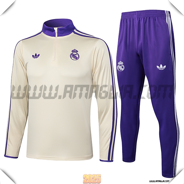 Tuta Calcio Real Madrid Beige/viola 2025 2026