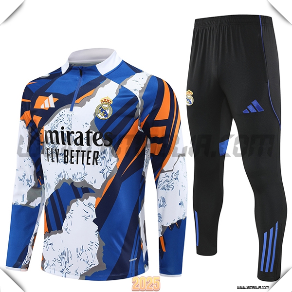 Tuta Calcio Real Madrid Bianco/Blu/Arancia 2025 2026