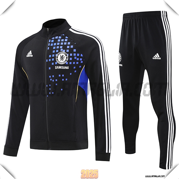 Tuta Calcio Giacca FC Chelsea Nero/Blu/Bianco 2025 2026
