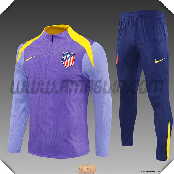 Tuta Calcio Atletico Madrid Bambino viola/Giallo 2025 2026