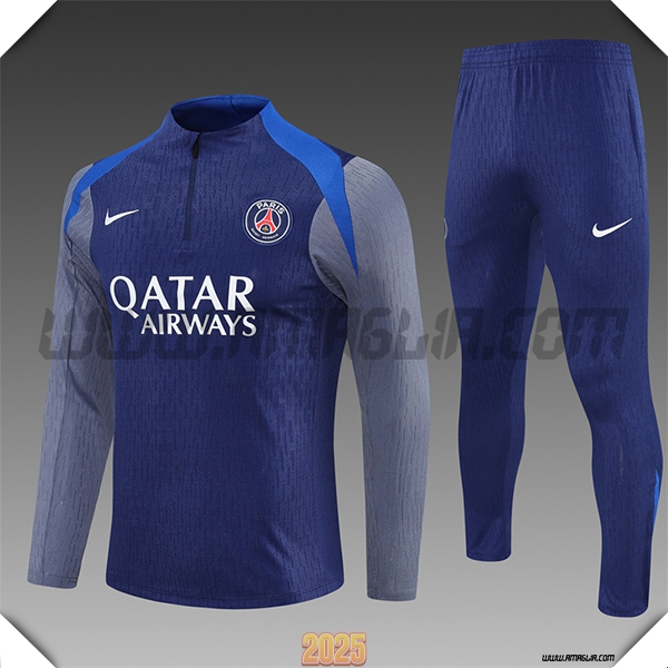 Tuta Calcio PSG Bambino Blu/Grigio 2025 2026