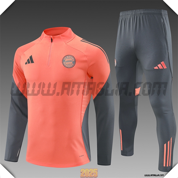 Tuta Calcio Bayern Monaco Bambino Arancia/Grigio 2025 2026