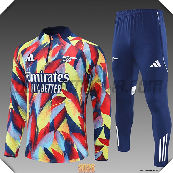 Tuta Calcio Arsenal Bambino Giallo/Rosso/Blu 2025 2026