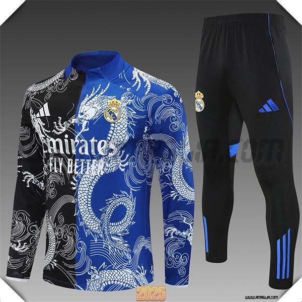 Tuta Calcio Real Madrid Bambino Nero/Blu/Bianco 2025 2026