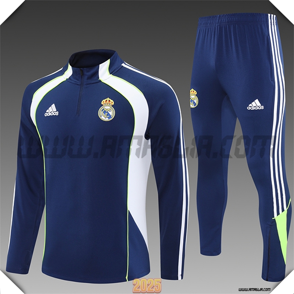 Tuta Calcio Real Madrid Bambino Blu/Bianco/Verde 2025 2026