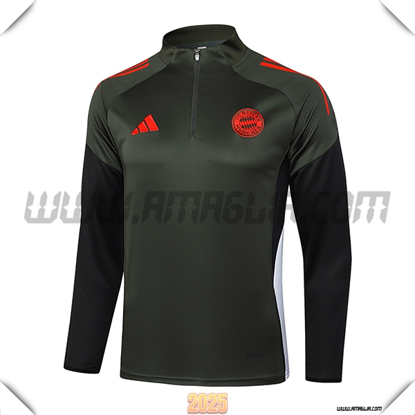 Felpa Allenamento Bayern Monaco Verde/Rosso 2025 2026