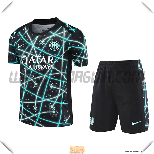 Kit Maglia Allenamento Inter Milan Bambino Nero/Blu 2025 2026
