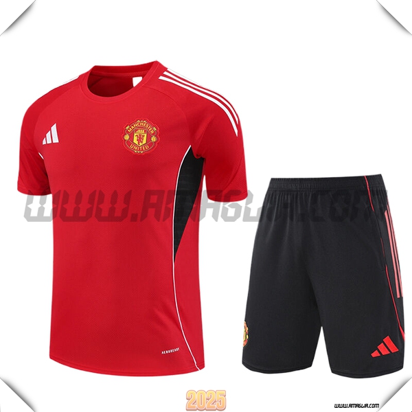Kit Maglia Allenamento Manchester United Bambino Rosso/Nero 2025 2026 -02