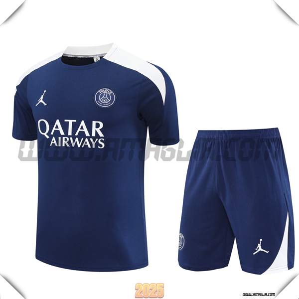 Kit Maglia Allenamento PSG Bambino Blu/Bianco 2025 2026