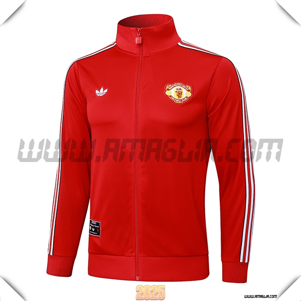 Giacca Calcio Manchester United Rosso/Bianco 2025 2026