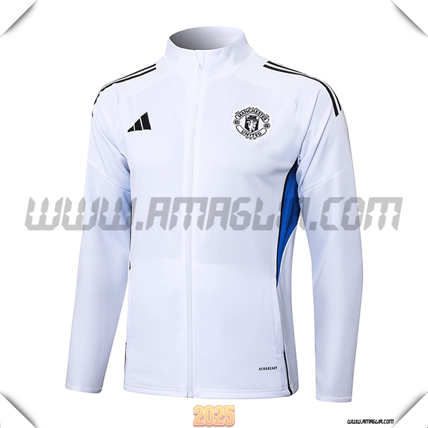 Giacca Calcio Manchester United Bianco/Blu 2025 2026
