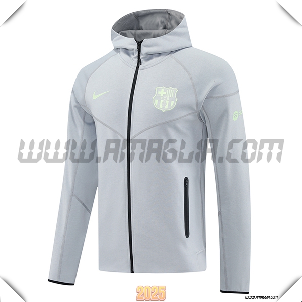 Giacca Con Cappuccio FC Barcellona Grigio 2025 2026
