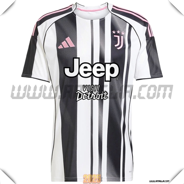 Nuovo Maglia da Juventus Prima 2025 2026 Nero/Bianco
