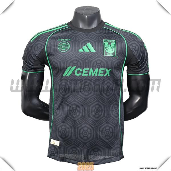 Nuovo Maglia da Tigres UANL Seconda 2025 2026 Nero/Verde