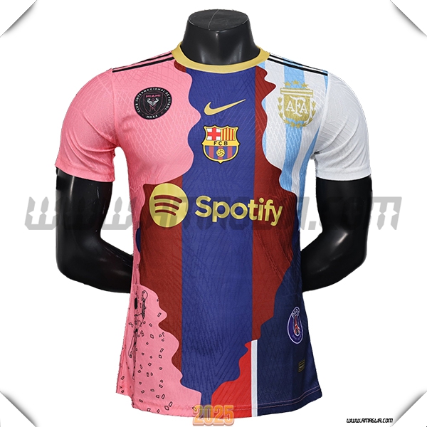 Maglia Calcio FC Barcellona MESSI #10 Edizione Speciale Rosso/Blu 2025 2026
