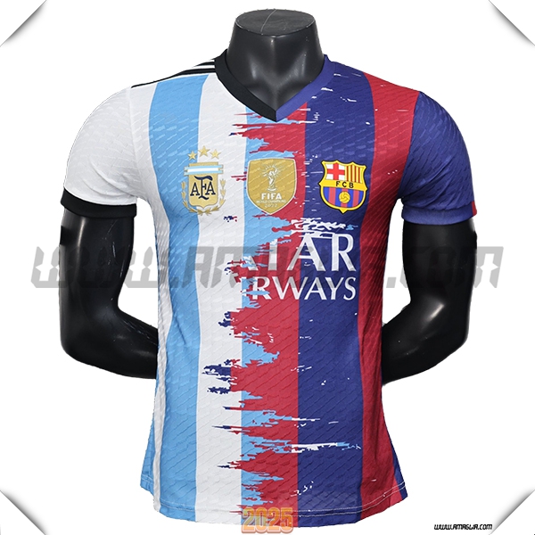Maglia Calcio FC Barcellona MESSI #10 Edizione Speciale Rosso/Blu/Bianco 2025 2026