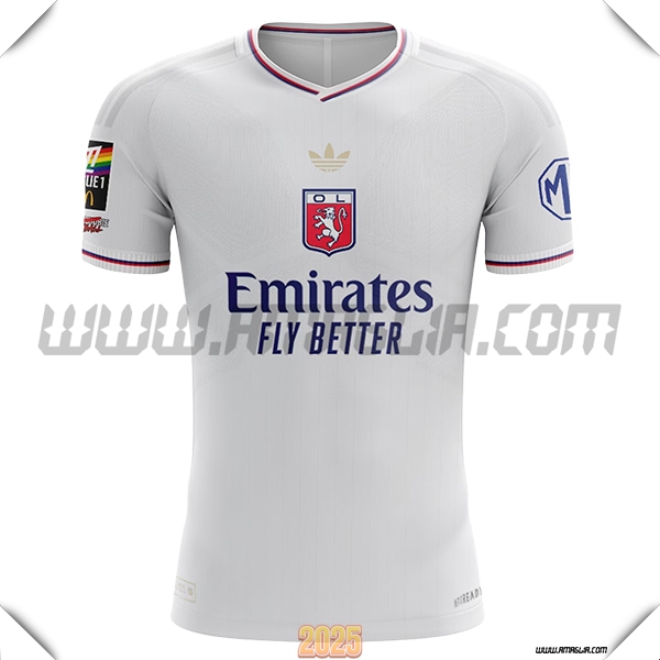 Maglia Calcio Lyon OL Edizione del 75° anniversario Bianco 2024/2025
