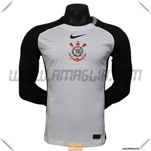 Nuovo Maglia da Corinthians Maniche lunghe Seconda 2025 2026 Nero/Grigio