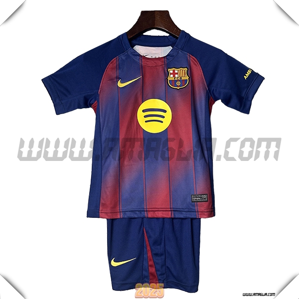 Kit Maglia da FC Barcellona Bambino Prima Rosso/Blu Marina 2025 2026