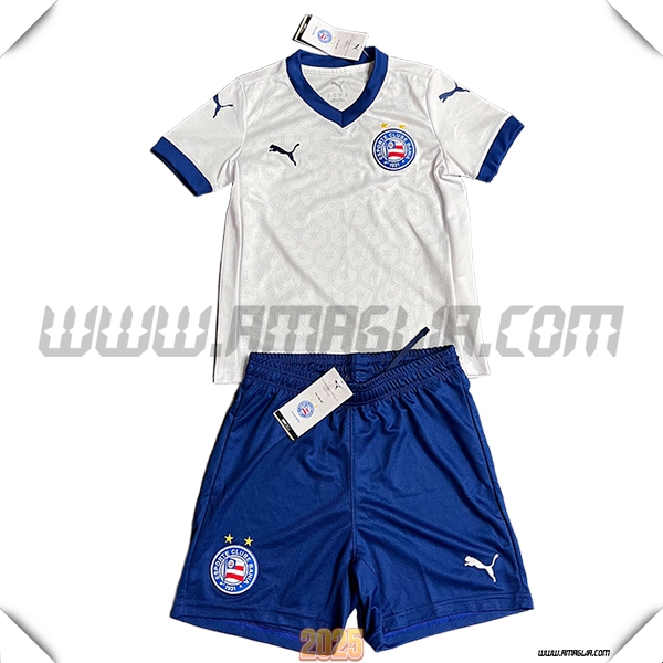 Nuovo Maglia da EC Bahia Bambino Prima 2025 2026 Bianco/Blu