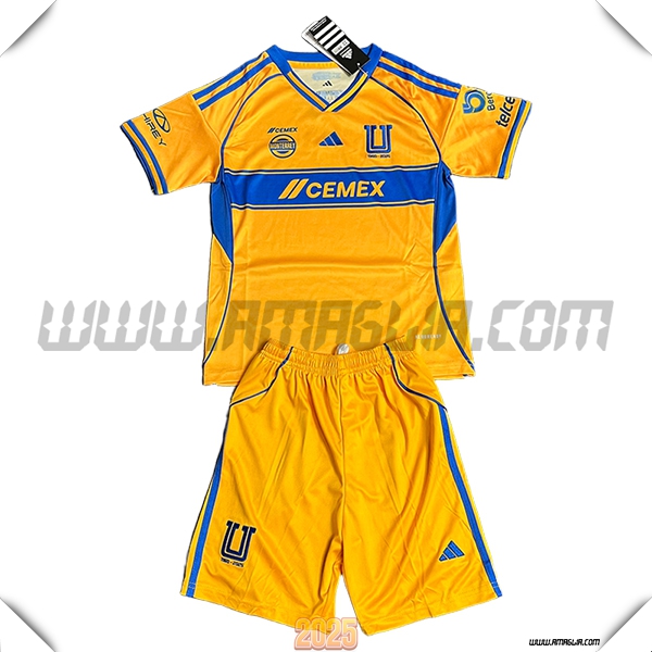 Nuovo Maglia da Tigres UANL Bambino Prima 2025 2026 Arancia