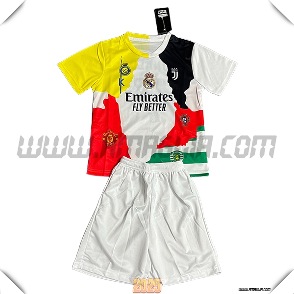 Kit Maglia da Real Madrid Bambino RONALDO #7 Edizione Speciale Bianco 2025 2026