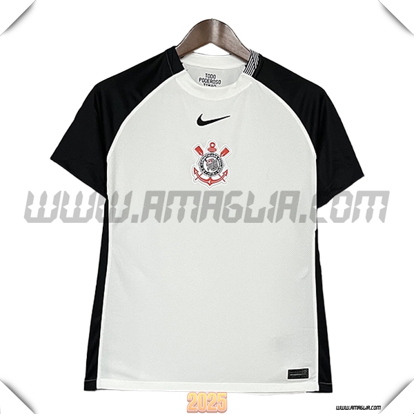 Nuovo Maglia da Corinthians Donne Prima 2025 2026 Bianco/Nero