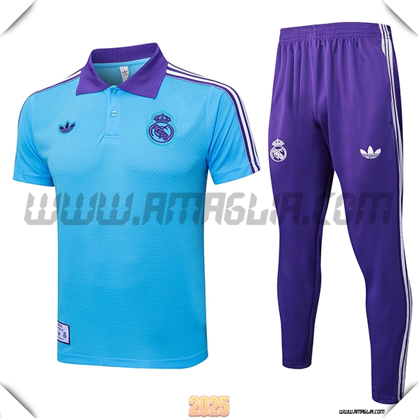 Kit Maglia Polo Real Madrid Blu/viola 2025 2026