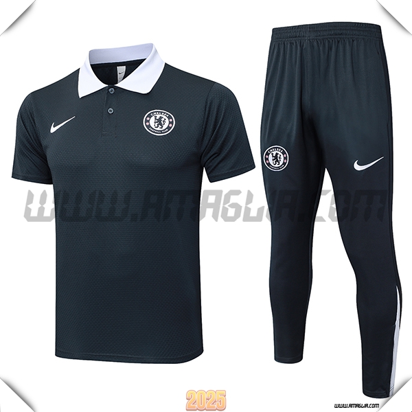 Kit Maglia Polo FC Chelsea Grigio Scuro 2025 2026