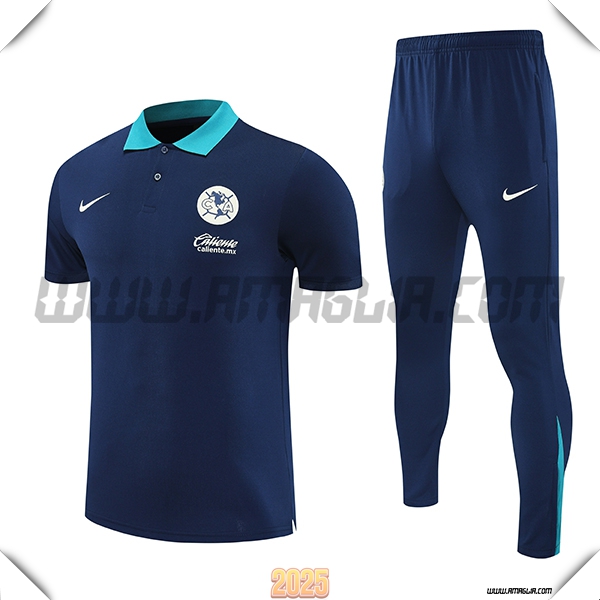 Kit Maglia Polo Club America Blu Scuro 2025 2026