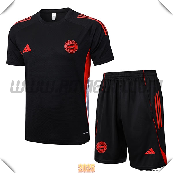 Kit Maglia Allenamento Bayern Monaco Nero/Rosso 2025 2026
