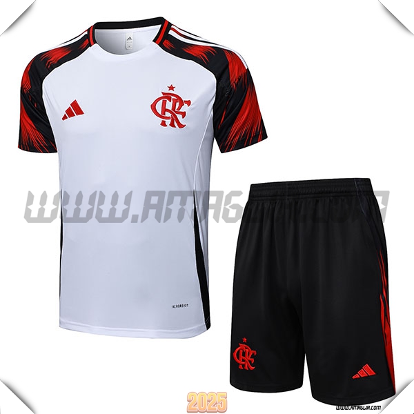 Kit Maglia Allenamento Flamengo Bianco/Nero/Rosso 2025 2026