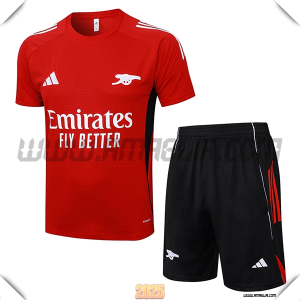 Kit Maglia Allenamento Arsenal Rosso/Bianco/Nero 2025 2026
