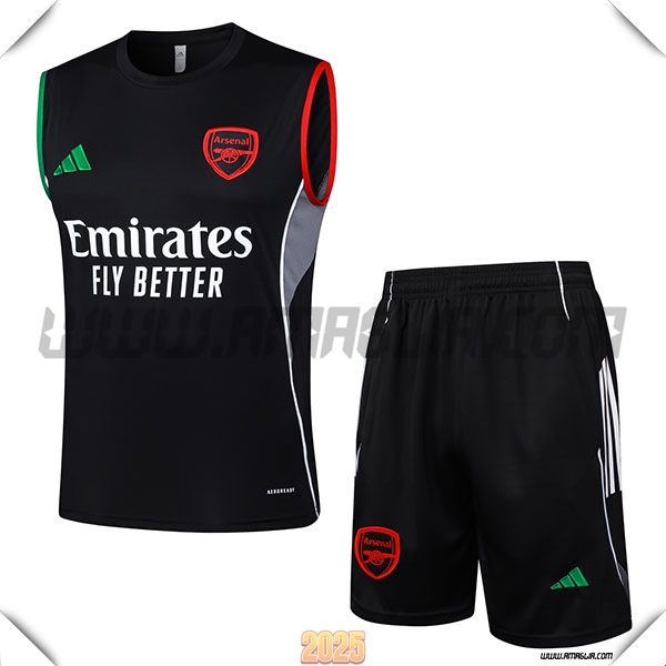 Kit Canotta Allenamento Arsenal Nero 2025 2026