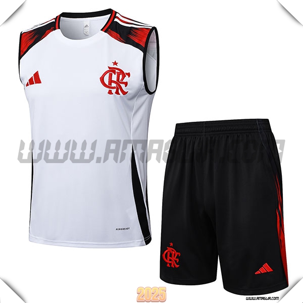 Kit Canotta Allenamento Flamengo Bianco/Nero/Rosso 2025 2026