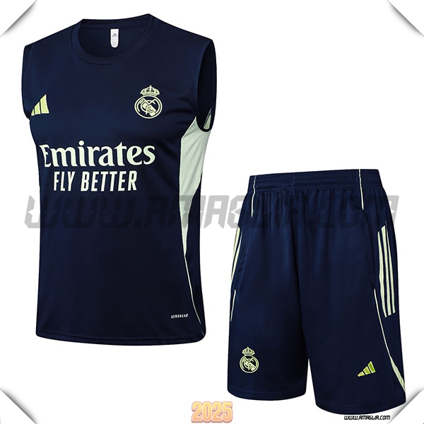 Kit Canotta Allenamento Real Madrid blu navy 2025 2026