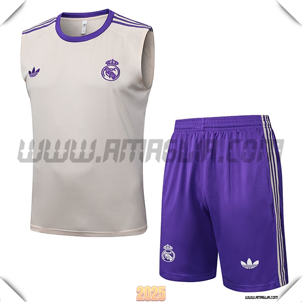 Kit Canotta Allenamento Real Madrid Beige/viola 2025 2026