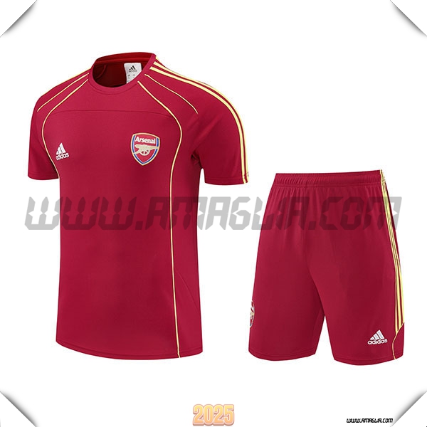 Kit Maglia Allenamento Arsenal Rosso/Giallo 2025 2026