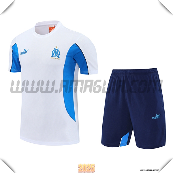 Kit Maglia Allenamento Marsiglia Bianco/Blu 2025 2026