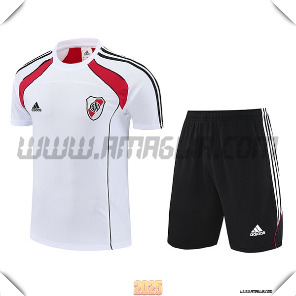 Kit Maglia Allenamento River Plate Bianco/Rosso/Nero 2025 2026