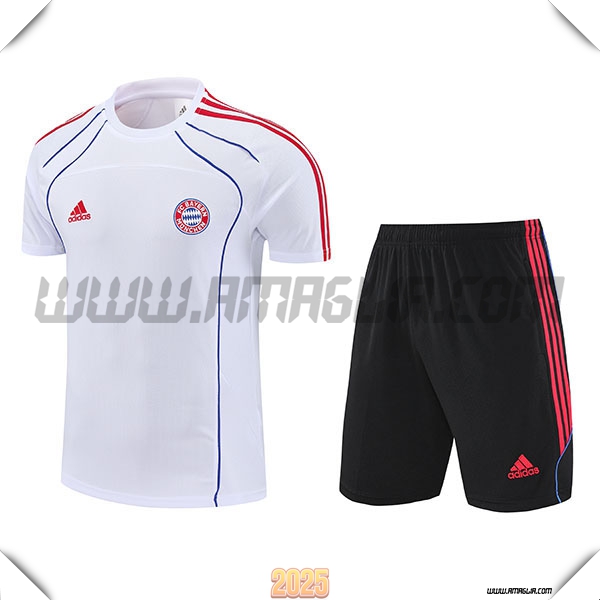 Kit Maglia Allenamento Bayern Monaco Bianco/Rosso/Nero 2025 2026