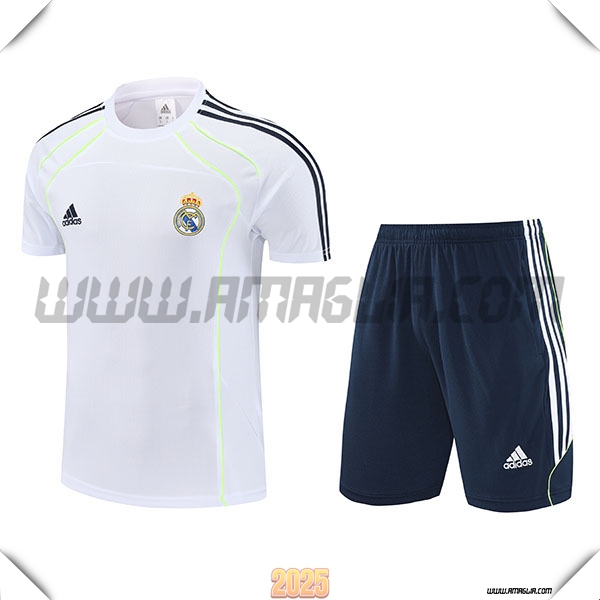 Kit Maglia Allenamento Real Madrid Bianco/Nero/Verde 2025 2026 -02