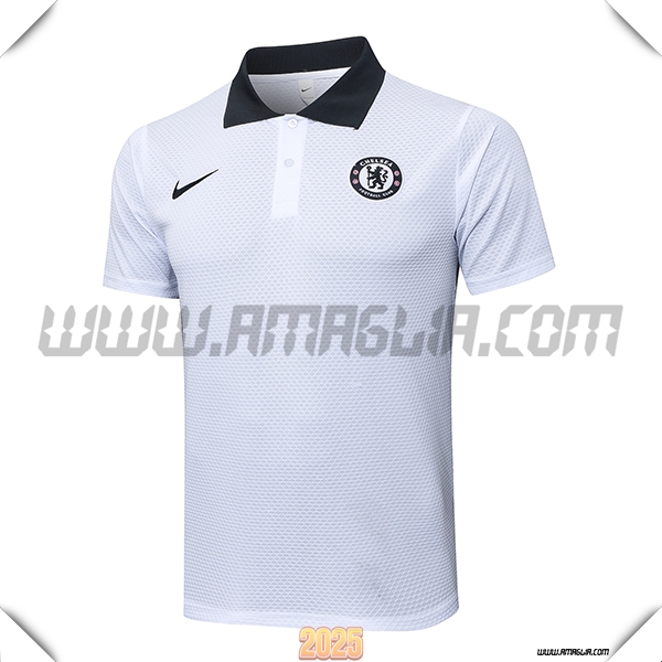 Maglia Polo FC Chelsea Bianco/Nero 2025 2026