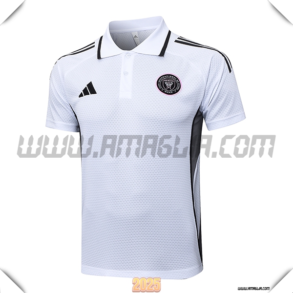 Maglia Polo Inter Miami CF Bianco/Nero/Grigio 2025 2026