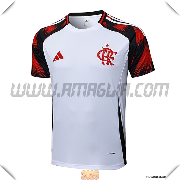 T Shirt Allenamento Flamengo Bianco/Nero/Rosso 2025 2026