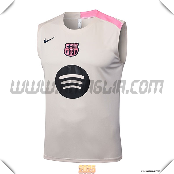 Canotta Allenamentos FC Barcellona Beige/Rosa 2025 2026