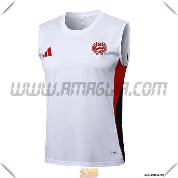 Canotta Allenamentos Bayern Monaco Bianco/Nero/Rosso 2025 2026