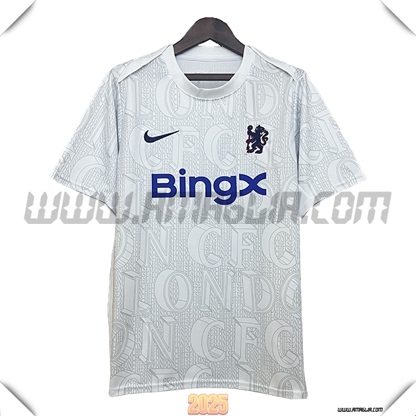 T Shirt Allenamento FC Chelsea Bianco/Grigio 2025 2026